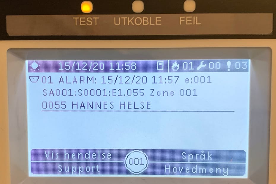 Aritech 2x display brannalarm
